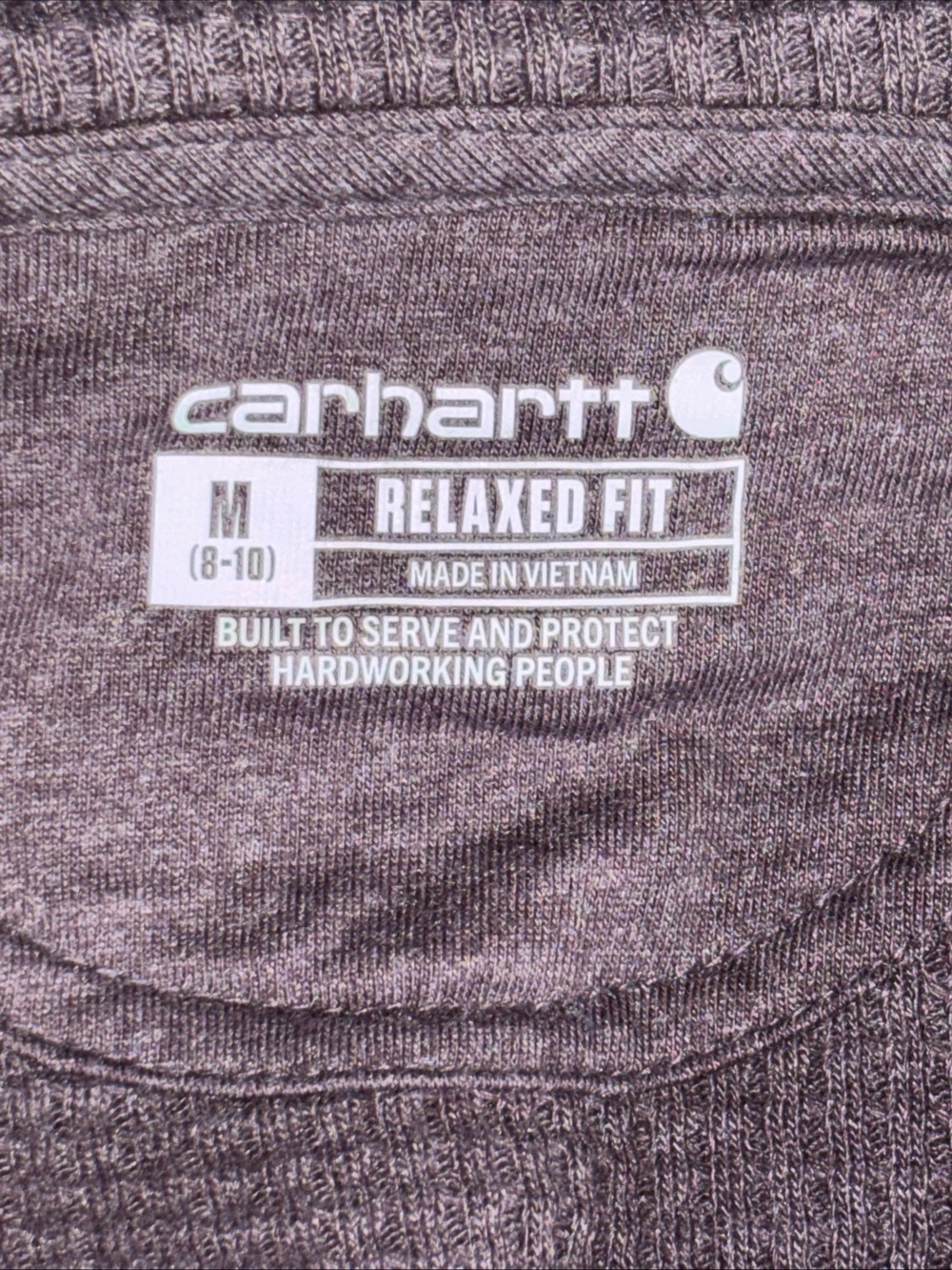 Carhartt Womens Waffle-Knit Hooded Top  -  Plum - Picture 9 of 12